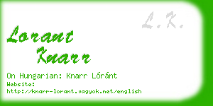 lorant knarr business card
